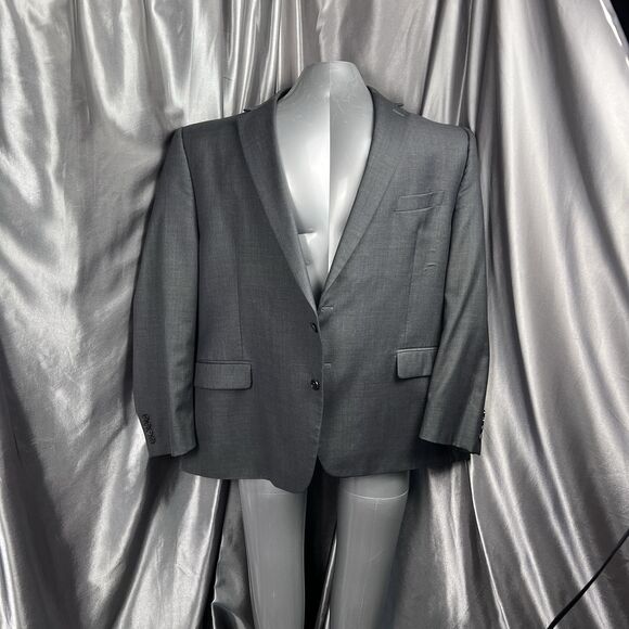 Lauren Ralph Lauren Mens Suit Jacket 50R Black Label Blazer Gray Wool Blend Prom - Picture 3 of 17